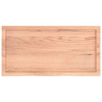 Table Top Light Brown 100x50x4 cm Treated Solid Wood Oak