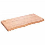 Table Top Light Brown 100x50x6 cm Treated Solid Wood Oak