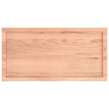 Table Top Light Brown 100x50x6 cm Treated Solid Wood Oak