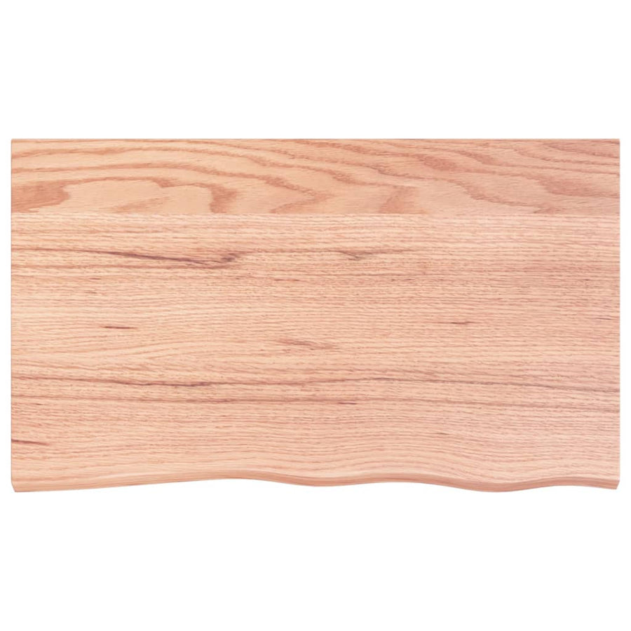 Table Top Light Brown 100x60x4 cm Treated Solid Wood Oak