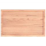 Table Top Light Brown 100x60x4 cm Treated Solid Wood Oak - Top-Down View