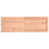 Table Top Light Brown 120x40x4 cm Treated Solid Wood Oak - Side View