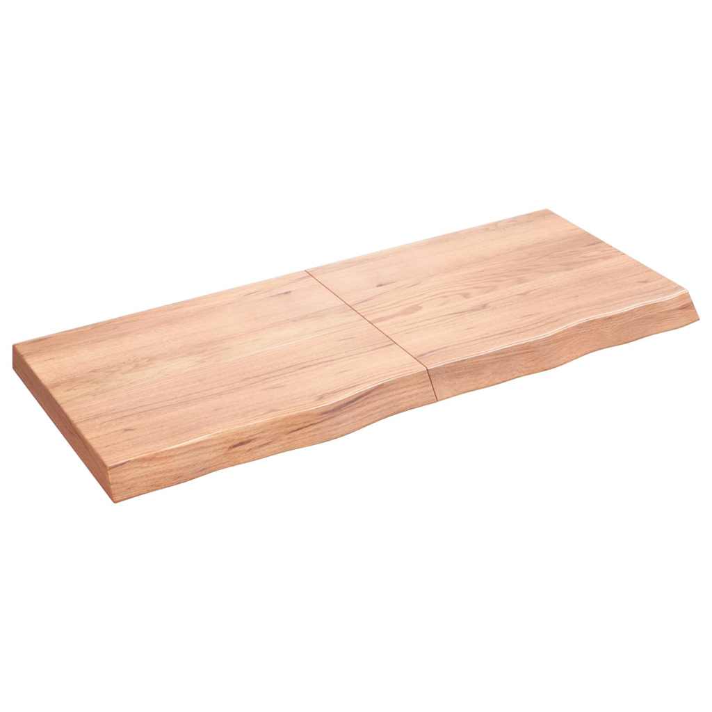 Table Top Light Brown 120x50x6 cm Treated Solid Wood Oak