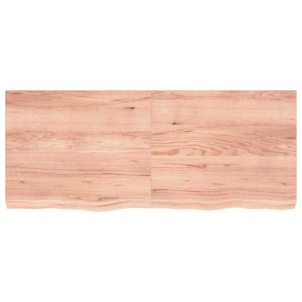 Table Top Light Brown 120x50x6 cm Treated Solid Wood Oak