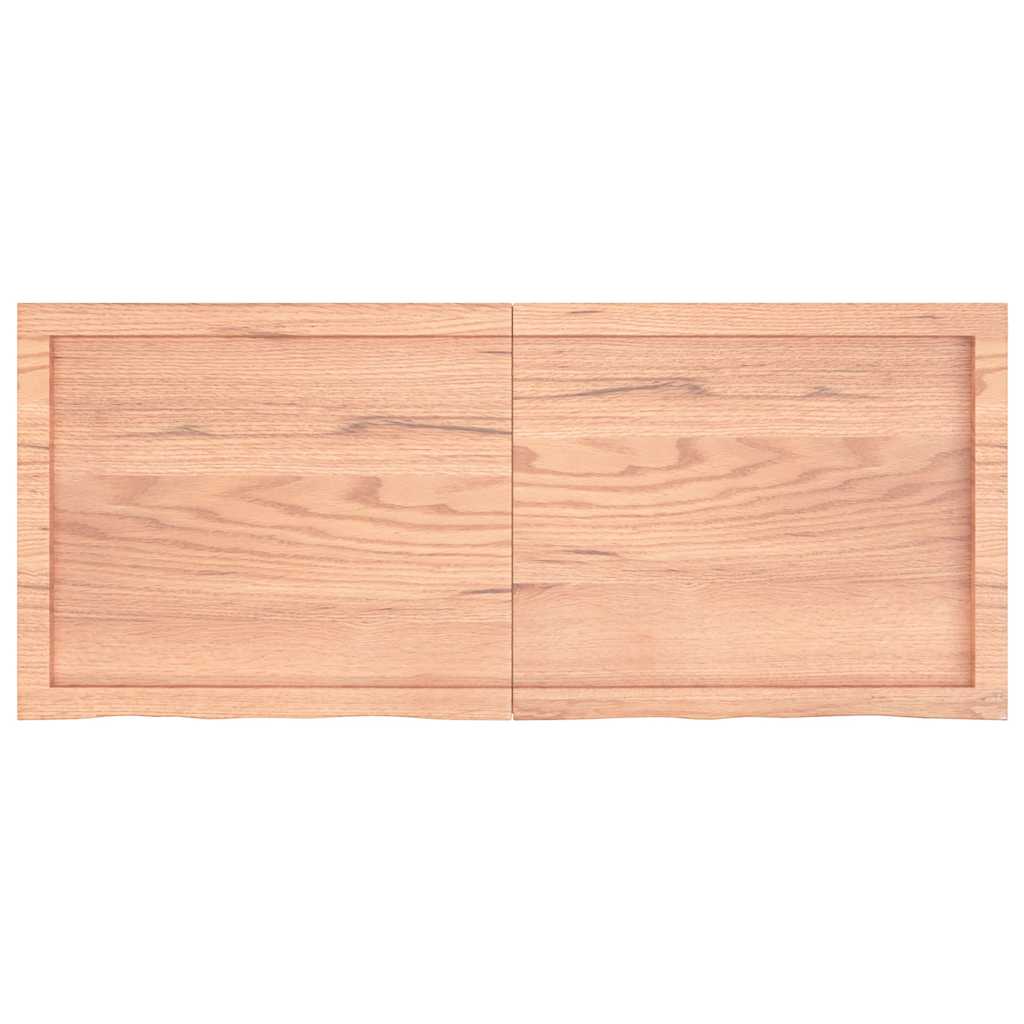 Table Top Light Brown 120x50x6 cm Treated Solid Wood Oak