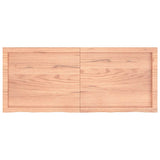Table Top Light Brown 120x50x6 cm Treated Solid Wood Oak - Side View