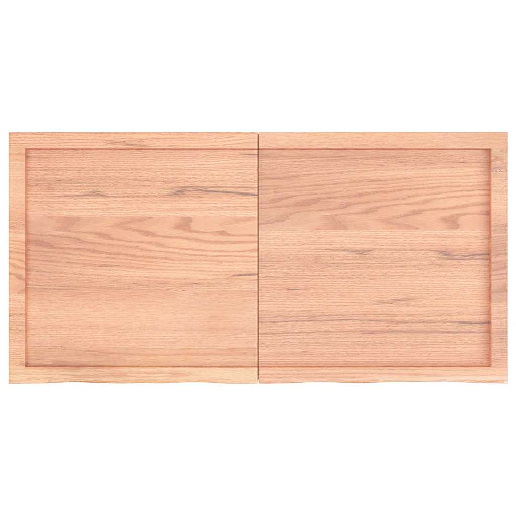 Table Top Light Brown 120x60x4 cm Treated Solid Wood Oak