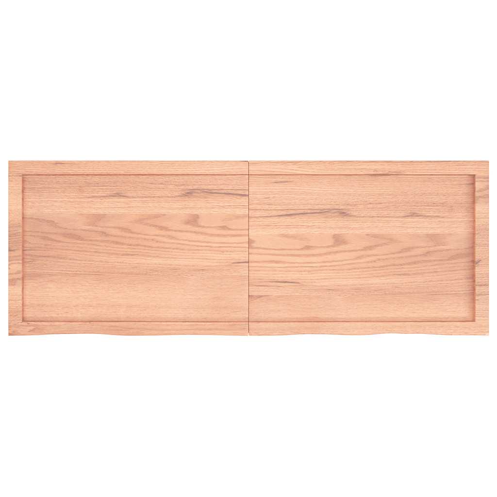 Table Top Light Brown 140x50x4 cm Treated Solid Wood Oak