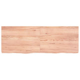 Table Top Light Brown 140x50x6 cm Treated Solid Wood Oak