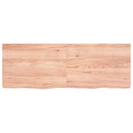 Table Top Light Brown 140x50x6 cm Treated Solid Wood Oak