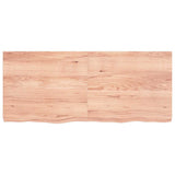Table Top Light Brown 140x60x6 cm Treated Solid Wood Oak