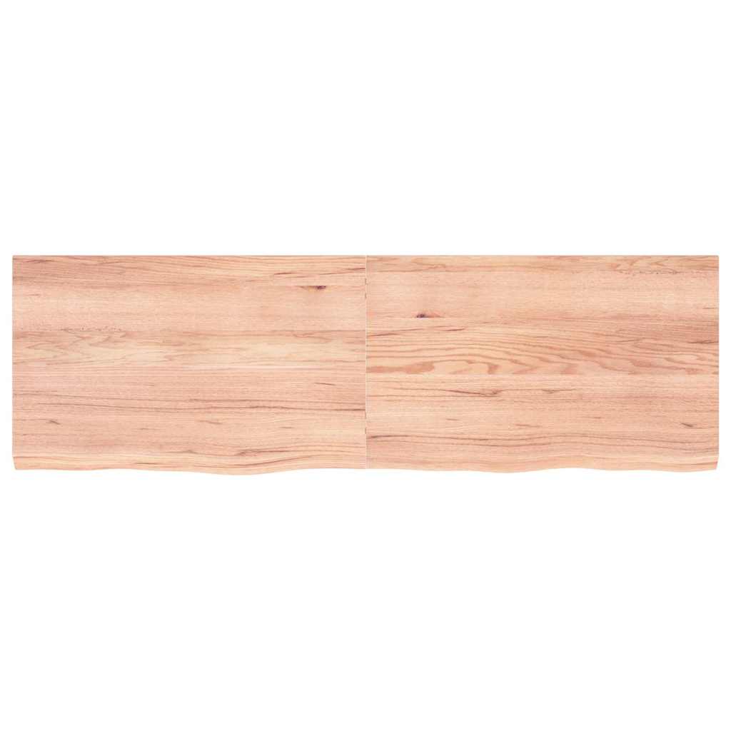 Table Top Light Brown 160x50x4 cm Treated Solid Wood Oak
