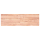 Table Top Light Brown 160x50x4 cm Treated Solid Wood Oak - Side View