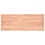 Table Top Light Brown 160x60x4 cm Treated Solid Wood Oak - Front View