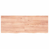 Table Top Light Brown 160x60x4 cm Treated Solid Wood Oak - Side View