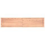 Table Top Light Brown 180x40x4 cm Treated Solid Wood Oak - Side View