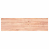 Table Top Light Brown 180x50x4 cm Treated Solid Wood Oak - Front View