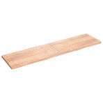 Table Top Light Brown 200x50x4 cm Treated Solid Wood Oak