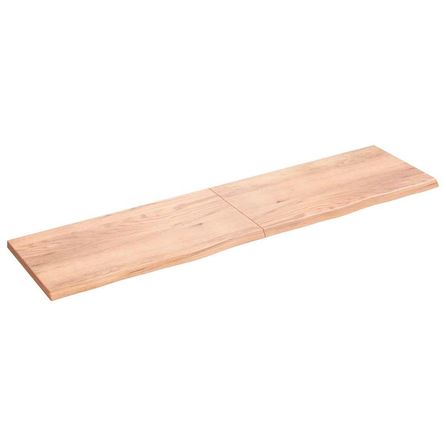 Table Top Light Brown 200x50x4 cm Treated Solid Wood Oak