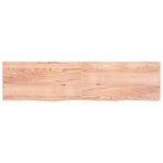 Table Top Light Brown 200x50x4 cm Treated Solid Wood Oak