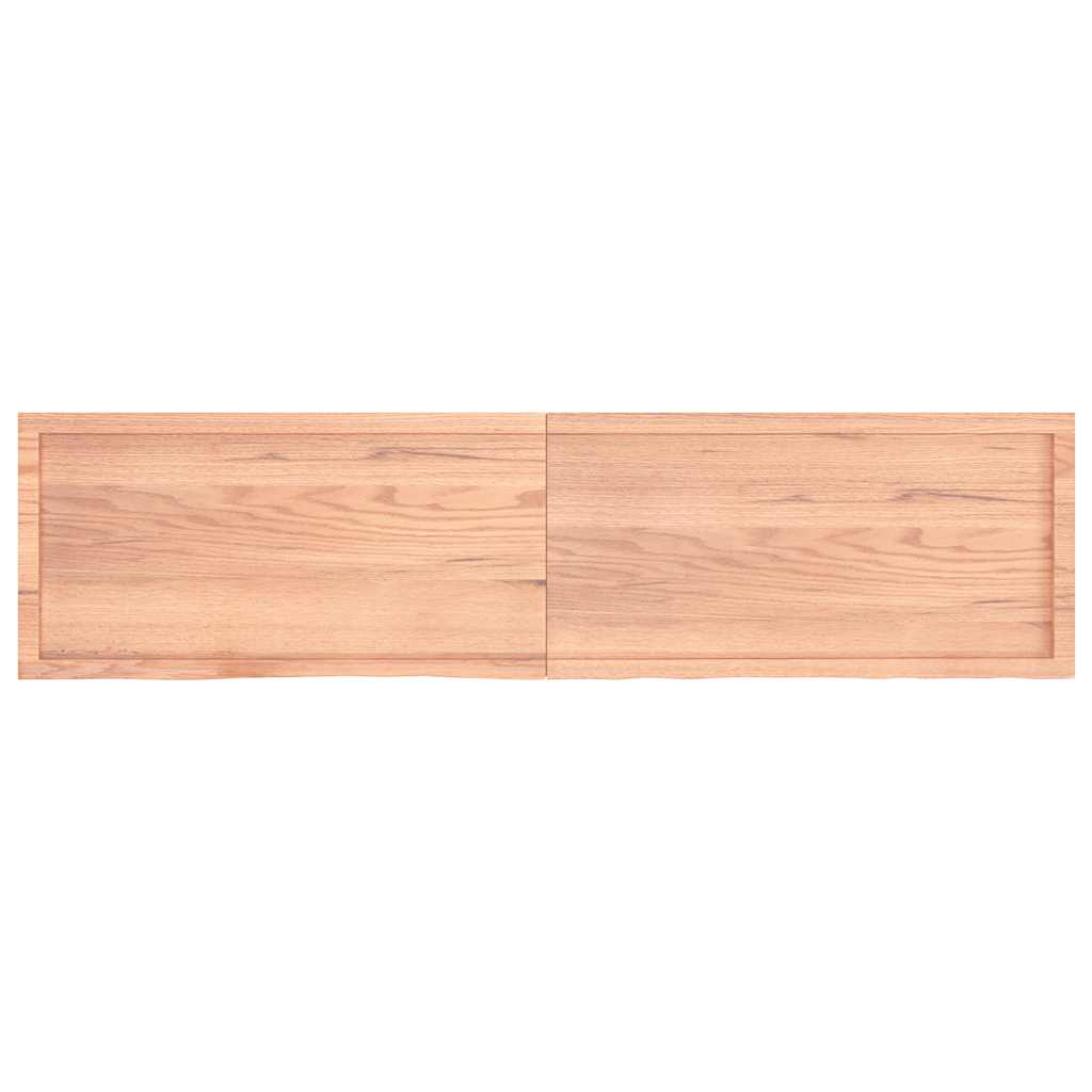 Table Top Light Brown 200x50x4 cm Treated Solid Wood Oak