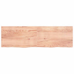 Table Top Light Brown 200x60x4 cm Treated Solid Wood Oak