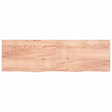 Table Top Light Brown 200x60x4 cm Treated Solid Wood Oak - Side View