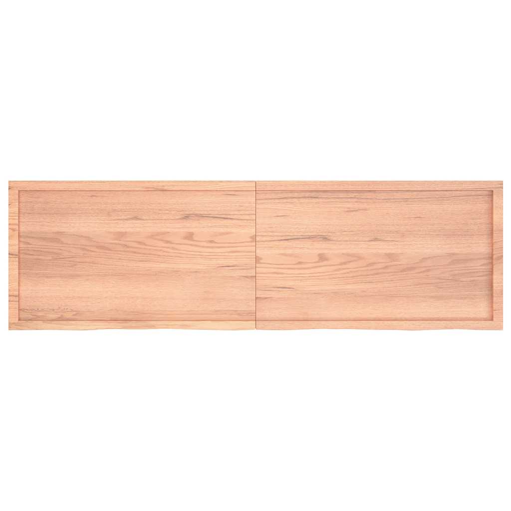 Table Top Light Brown 200x60x4 cm Treated Solid Wood Oak