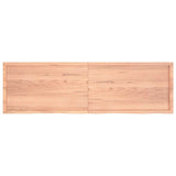 Table Top Light Brown 200x60x4 cm Treated Solid Wood Oak - Top-Down View