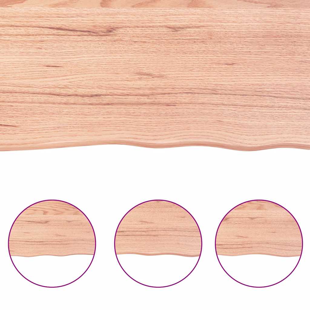 Table Top Light Brown 200x60x4 cm Treated Solid Wood Oak