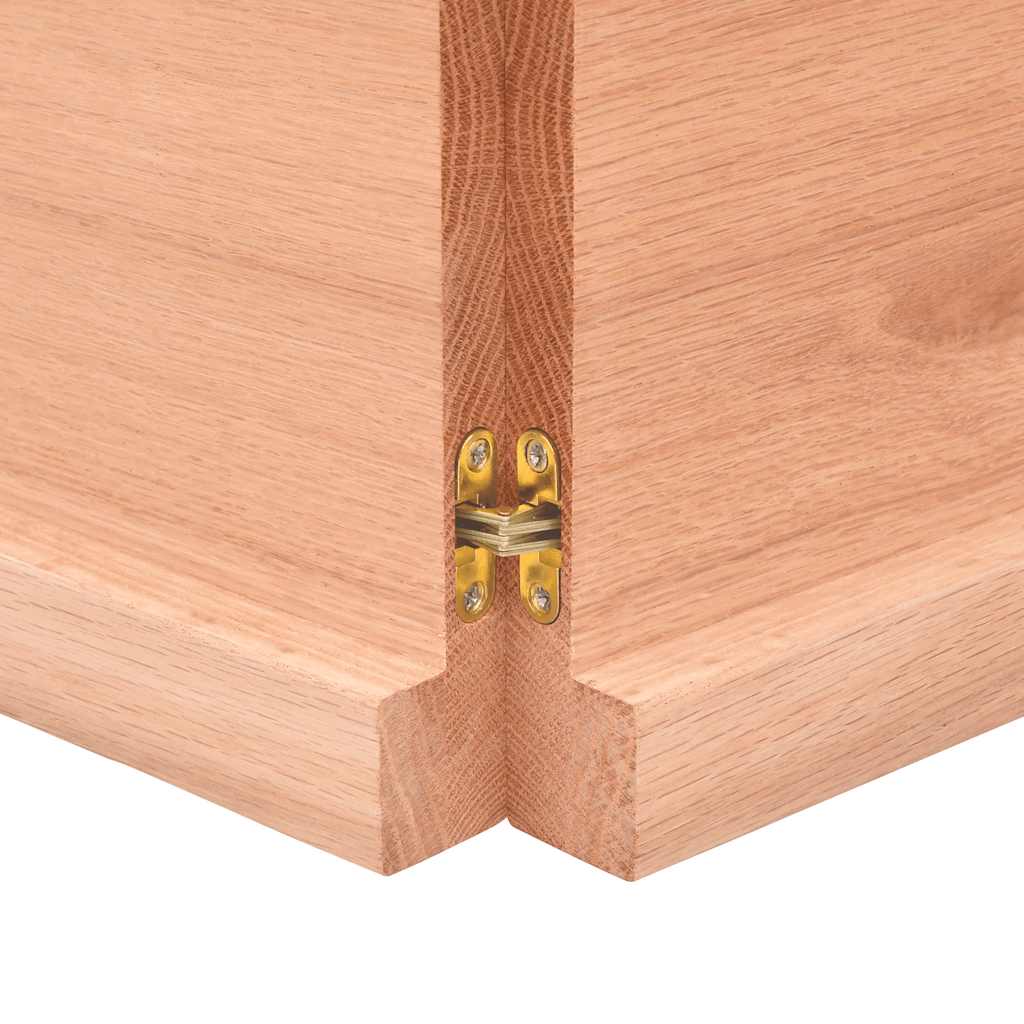 Table Top Light Brown 200x60x4 cm Treated Solid Wood Oak