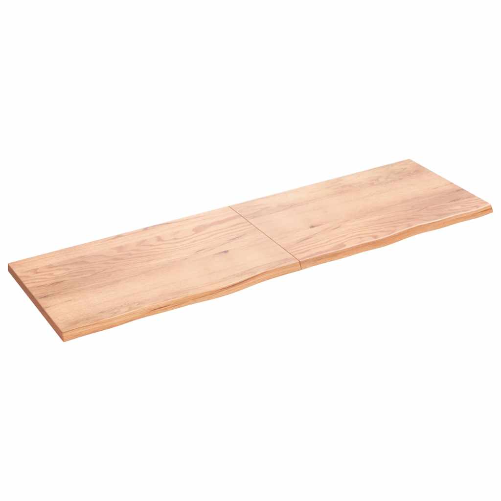 Table Top Light Brown 200x60x4 cm Treated Solid Wood Oak