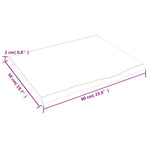 Table Top Dark Brown 60x50x2 cm Treated Solid Wood Oak