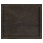 Table Top Dark Brown 60x50x4 cm Treated Solid Wood Oak