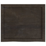 Table Top Dark Brown 60x50x4 cm Treated Solid Wood Oak - Top-Down View