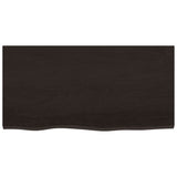 Table Top Dark Brown 80x40x2 cm Treated Solid Wood Oak