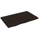 Table Top Dark Brown 80x50x4 cm Treated Solid Wood Oak
