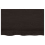 Table Top Dark Brown 80x50x6 cm Treated Solid Wood Oak