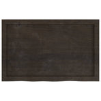 Table Top Dark Brown 80x50x6 cm Treated Solid Wood Oak