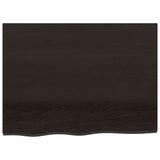 Table Top Dark Brown 80x60x2 cm Treated Solid Wood Oak