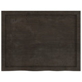 Table Top Dark Brown 80x60x4 cm Treated Solid Wood Oak