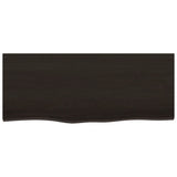Table Top Dark Brown 100x40x2 cm Treated Solid Wood Oak