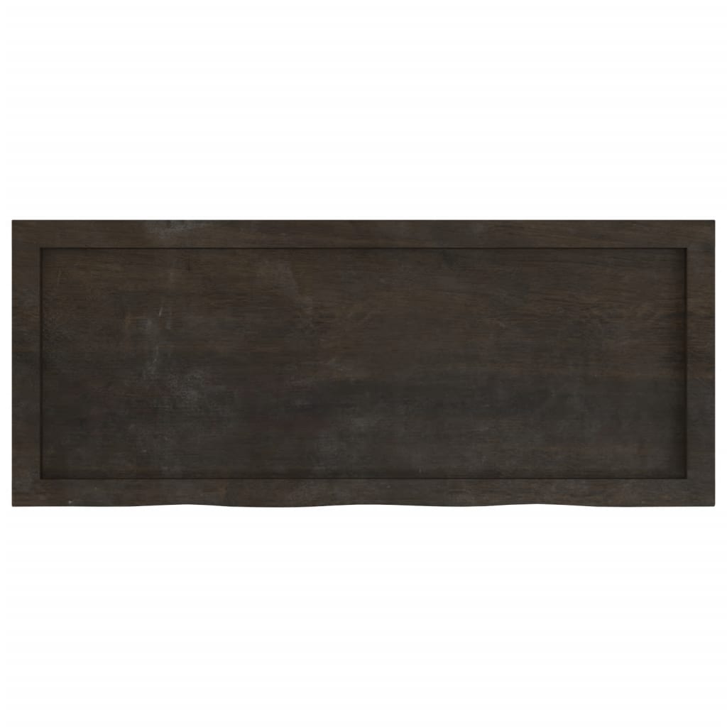 Table Top Dark Brown 100x40x4 cm Treated Solid Wood Oak