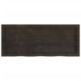 Table Top Dark Brown 100x40x4 cm Treated Solid Wood Oak - Top-Down View