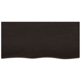 Table Top Dark Brown 100x50x2 cm Treated Solid Wood Oak