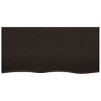 Table Top Dark Brown 100x50x2 cm Treated Solid Wood Oak