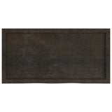 Table Top Dark Brown 100x50x4 cm Treated Solid Wood Oak - Top-Down View