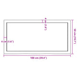 Table Top Dark Brown 100x50x6 cm Treated Solid Wood Oak