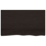 Table Top Dark Brown 100x60x4 cm Treated Solid Wood Oak - Side View