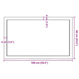 Table Top Dark Brown 100x60x4 cm Treated Solid Wood Oak - Extra Image